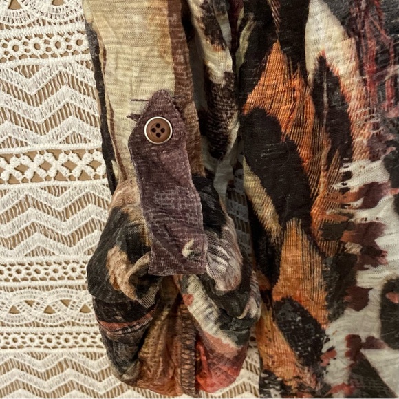 Animal Print Long Sleeve Blouse with Delicate Crystal Embellishments - G… - Picture 6 of 11